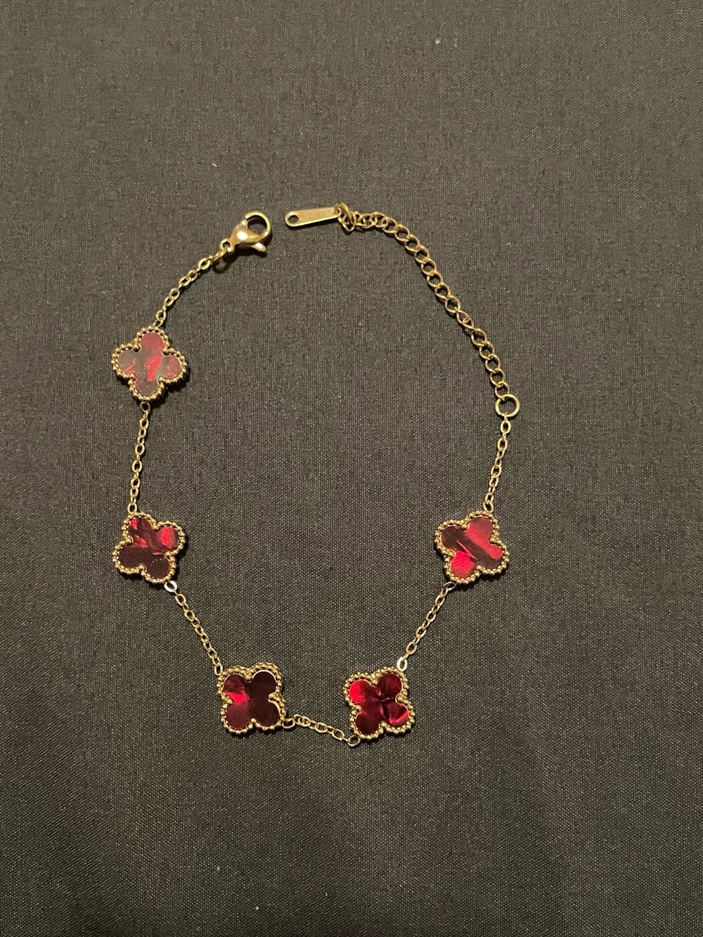 New - 18k gold plated, stainless steel clover bracelet - inspired